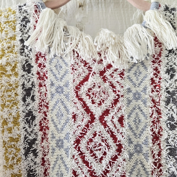 CAbi Siesta Multicolor Fringe Boho Western Poncho Open Front Cardigan Med/Large - Picture 9 of 12